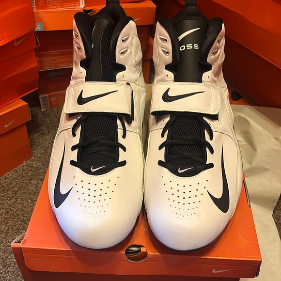 Nike air zoom boss shark football cleats white black metallic silver 310964 101 main image 8